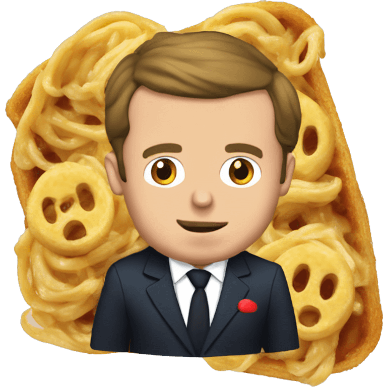 Emmanuel Macron mange des pâtes emoji