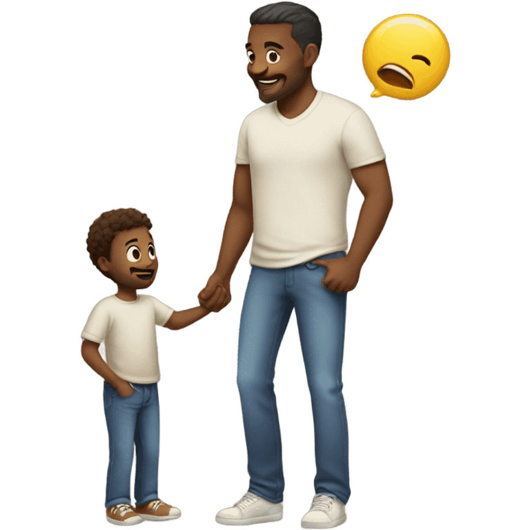 full body dad playing with his son emoji