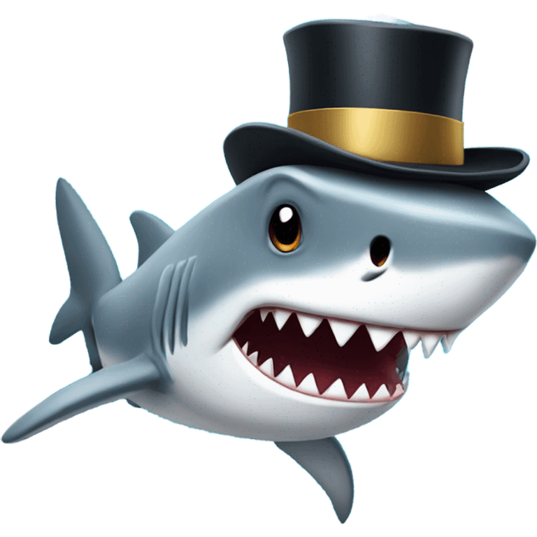 shark with tophat emoji