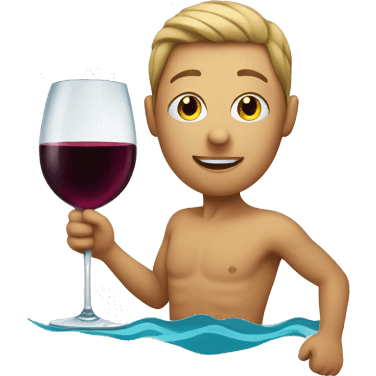 a swimmer in a wine glass emoji