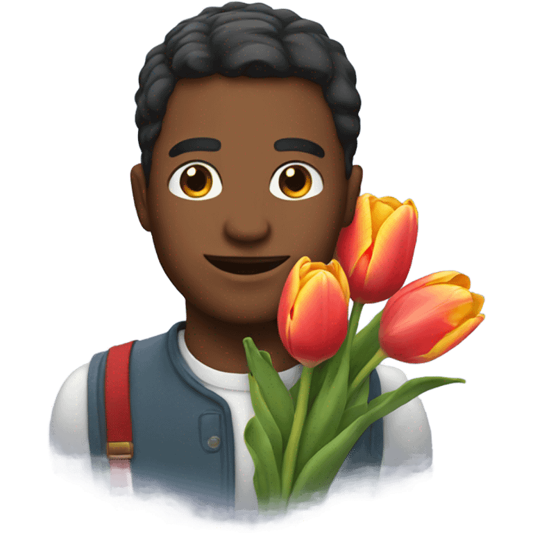 Man with tulips emoji