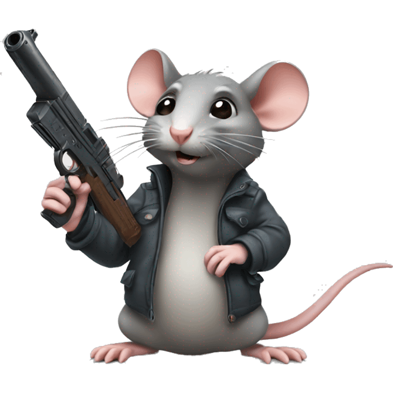 Rat with a gun emoji