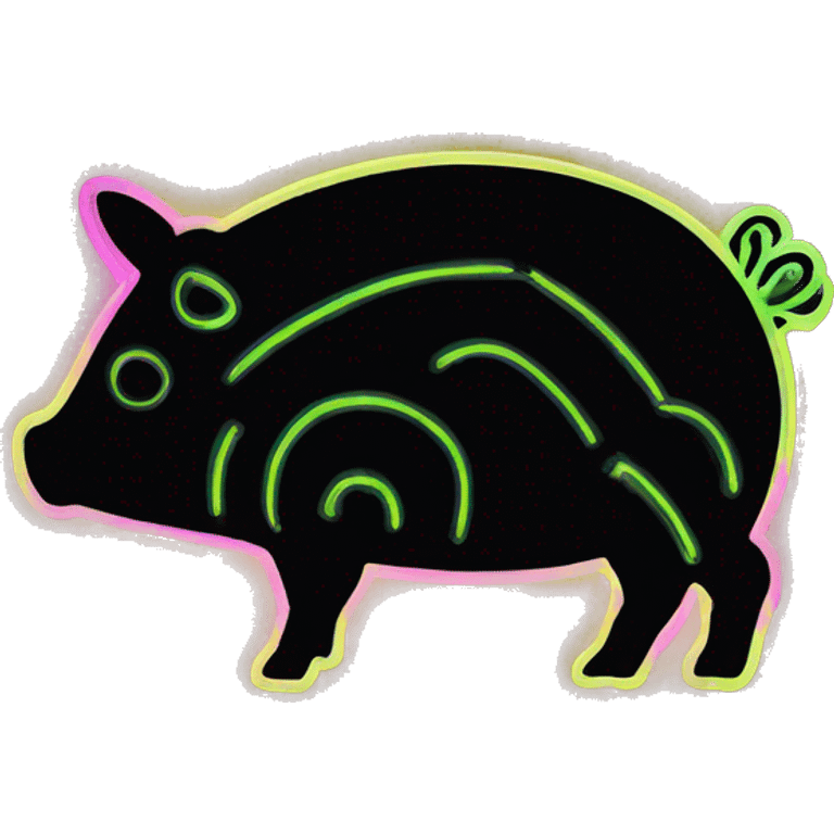 Neon Graffiti patterns on a black pig armadillo  emoji