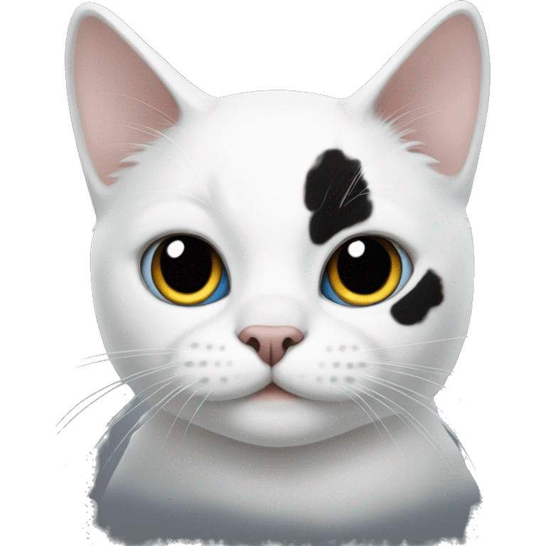 White cat with black patches  emoji