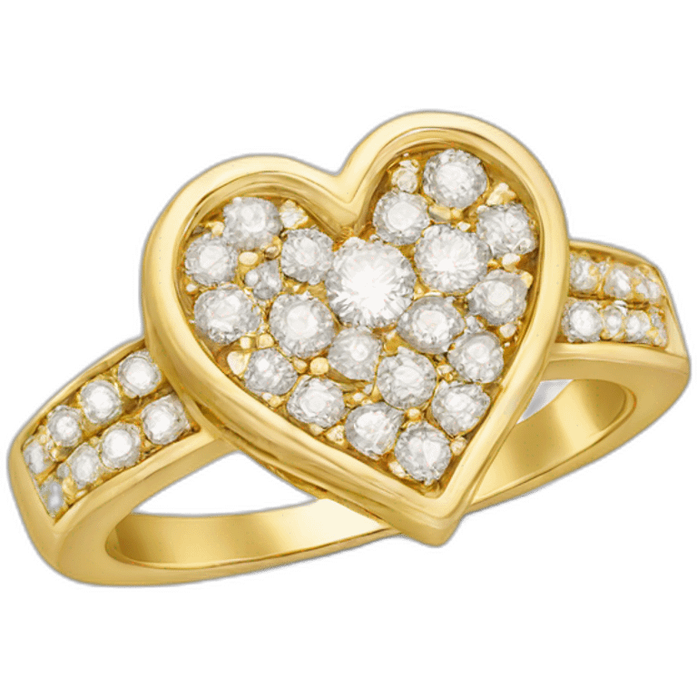 Diamond heart gold ring emoji