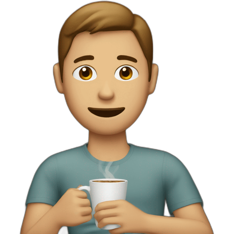 A person drinking coffee while sitting on an lounge chair emoji