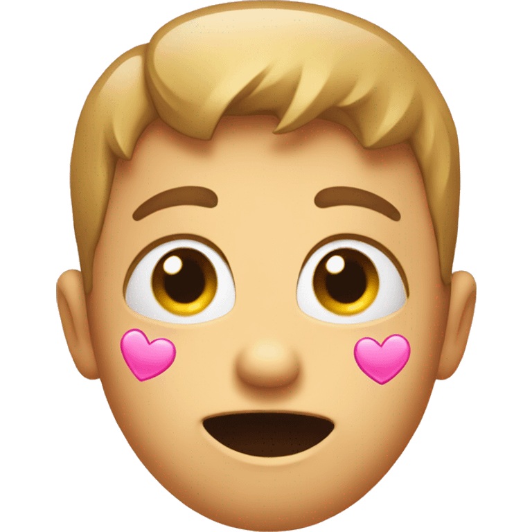 A shy emoji with pink heart  emoji