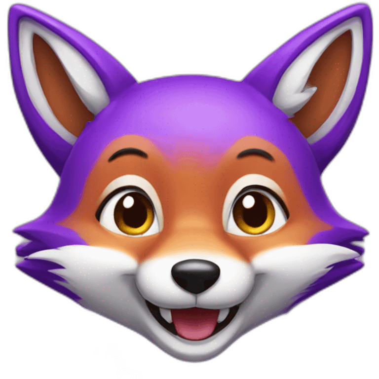 a purple fox with a big smile emoji