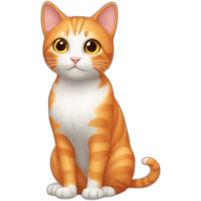 small orange cat kawaii style full body emoji