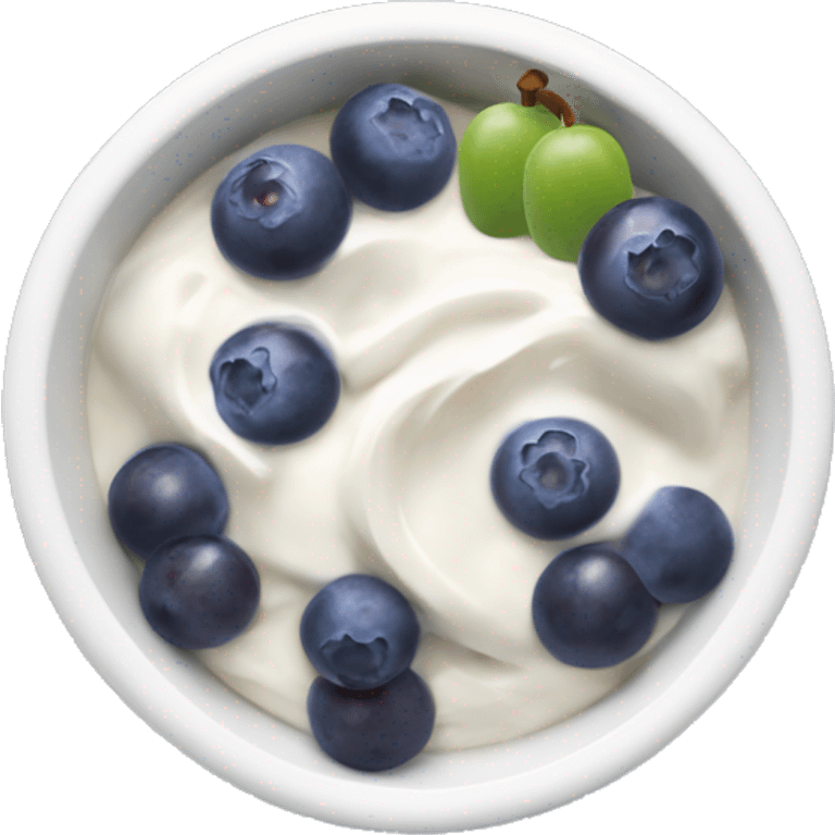 yoghurt bowl with grapes and blueberries emoji