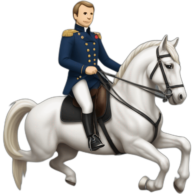 emannuel macron sur un cheval emoji