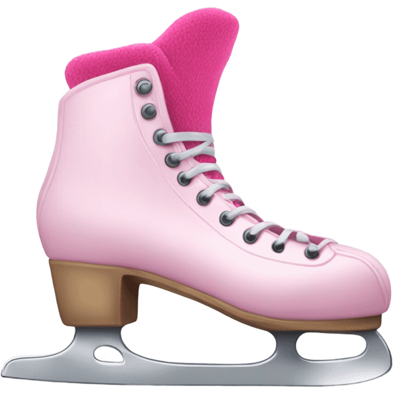 Ice skates with pink socks emoji