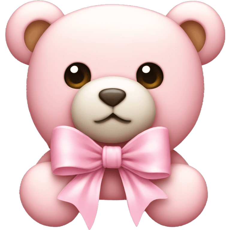 light pink cute teddy bear bow emoji