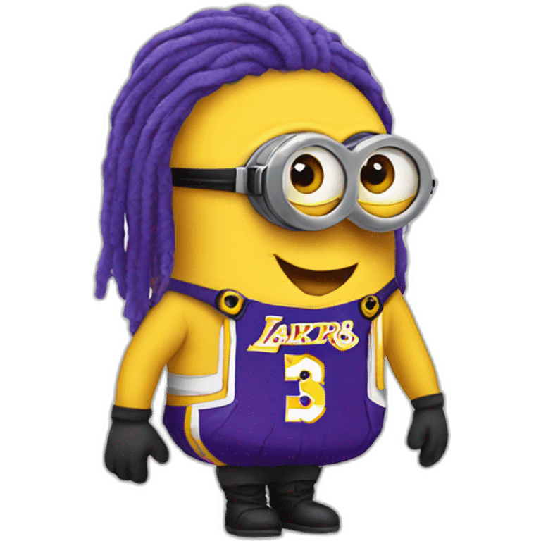 minion wearing lakers jerssey emoji