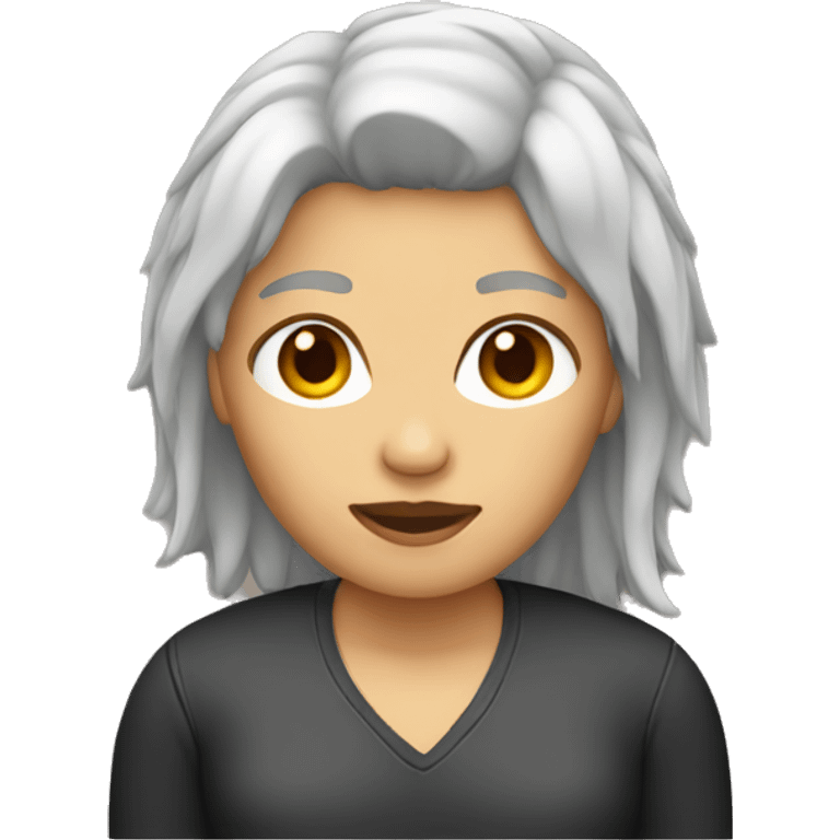 Woman with mullet emoji