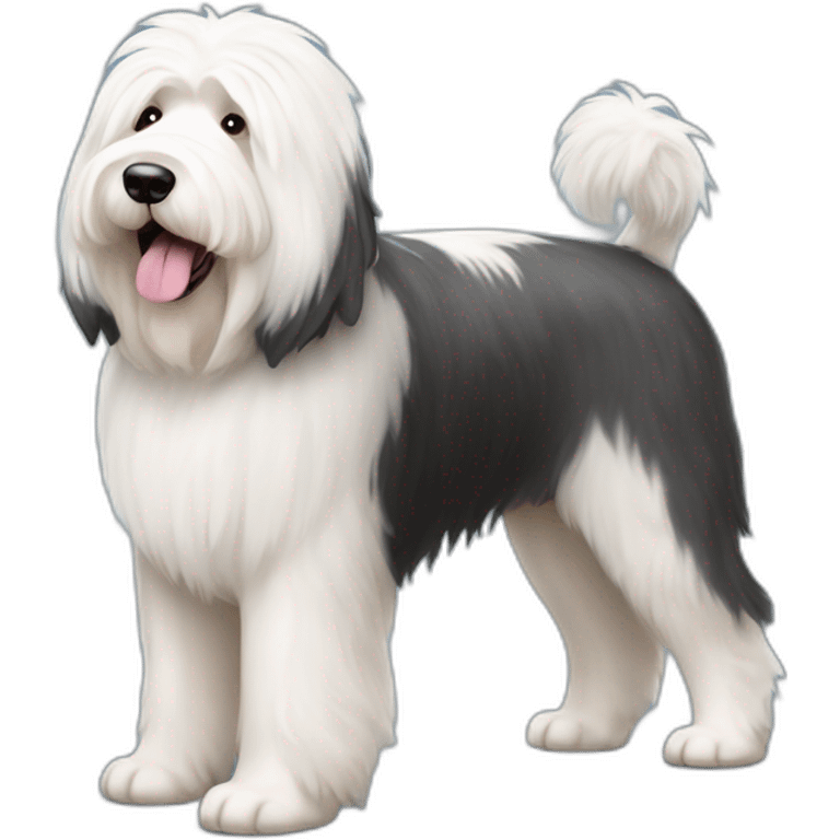 Dog old english sheepdog full-height emoji