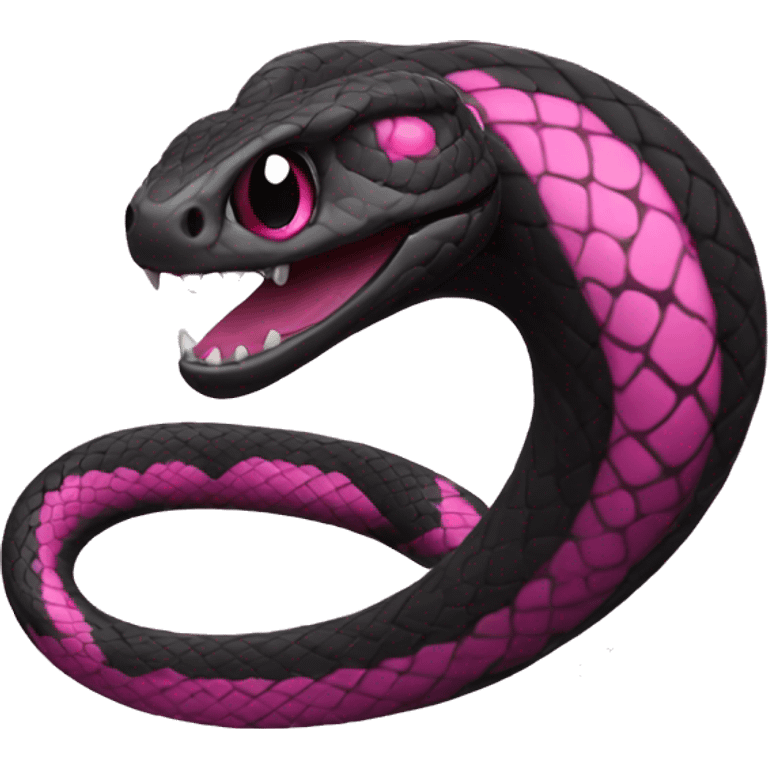 Black and pink gothic snake emoji