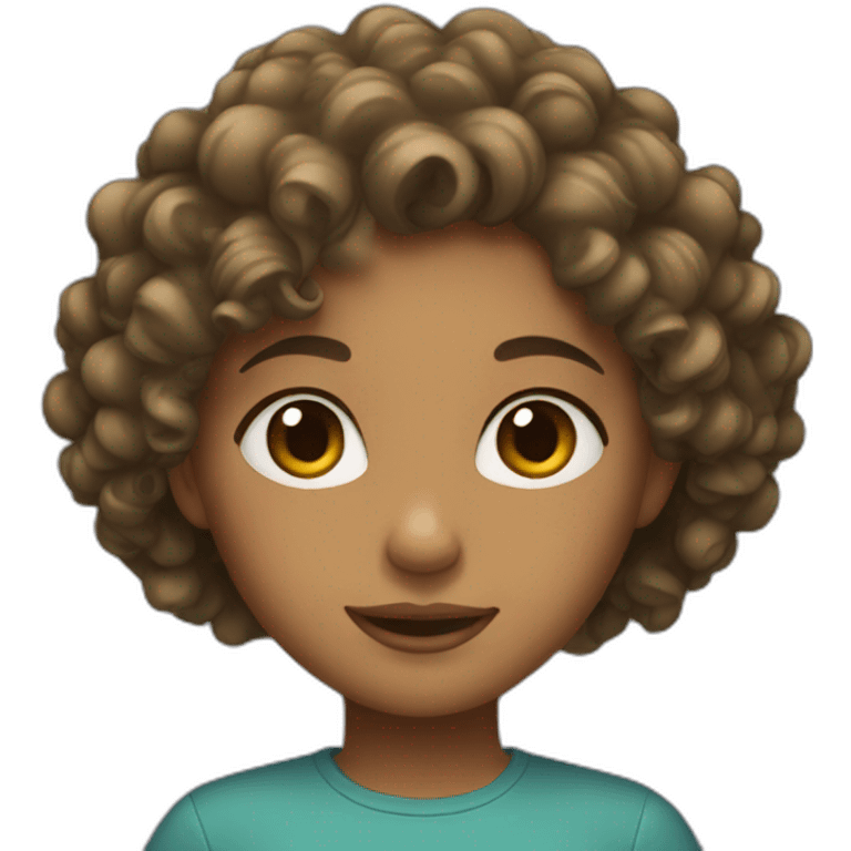 Girl with curly hair  emoji