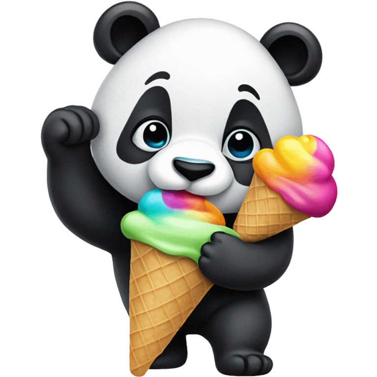 Panda eating ice cream emoji