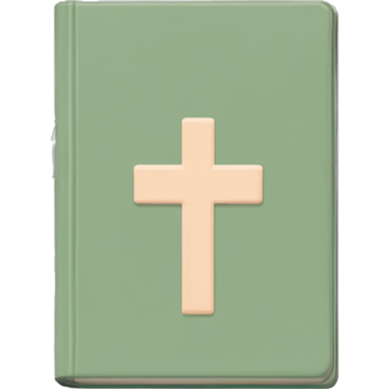 Open Light Sage green holy Bible with baby pink cross on the cover and baby pink coloured gardens coming on the cover  emoji