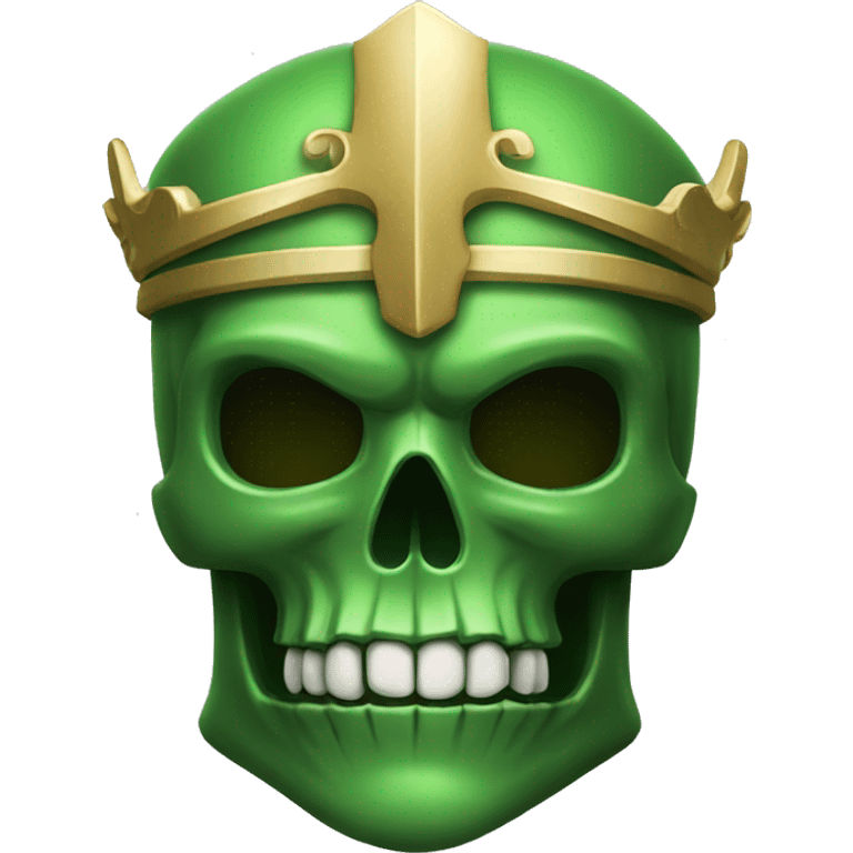 Skull knight king green emoji