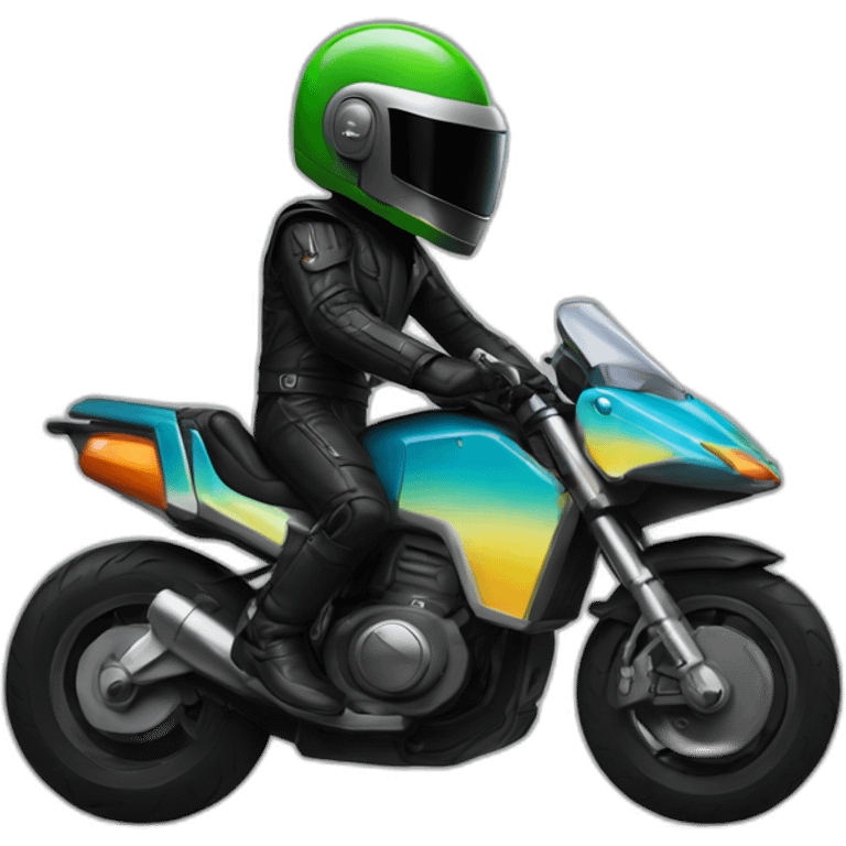 daft punk riding a yoshi emoji