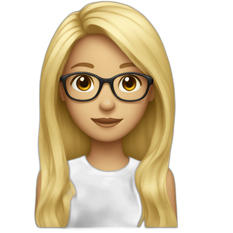 blond girl with glasses and long hair emoji