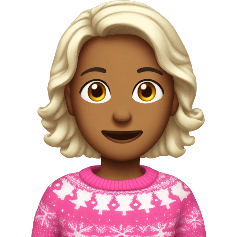 one pink christmas jumper emoji