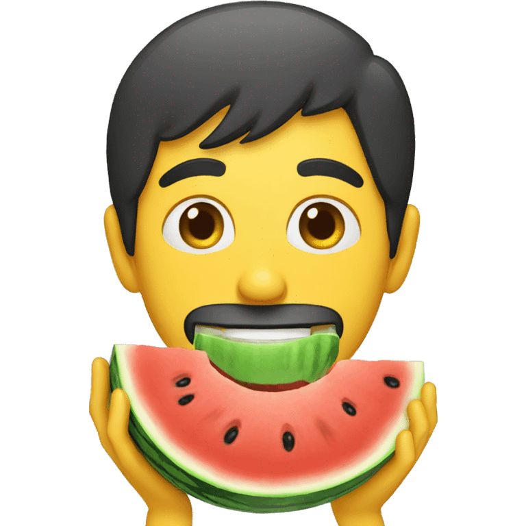 guy eating watermelon emoji