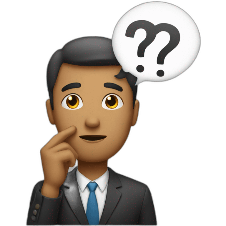 a man that is thinking with question mark above his head emoji