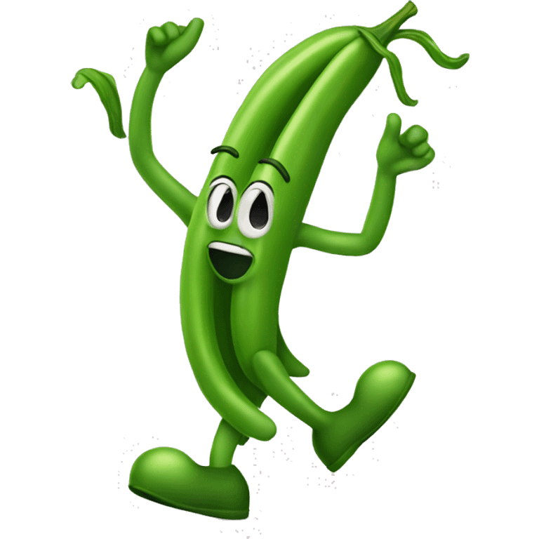 Dancing green bean emoji