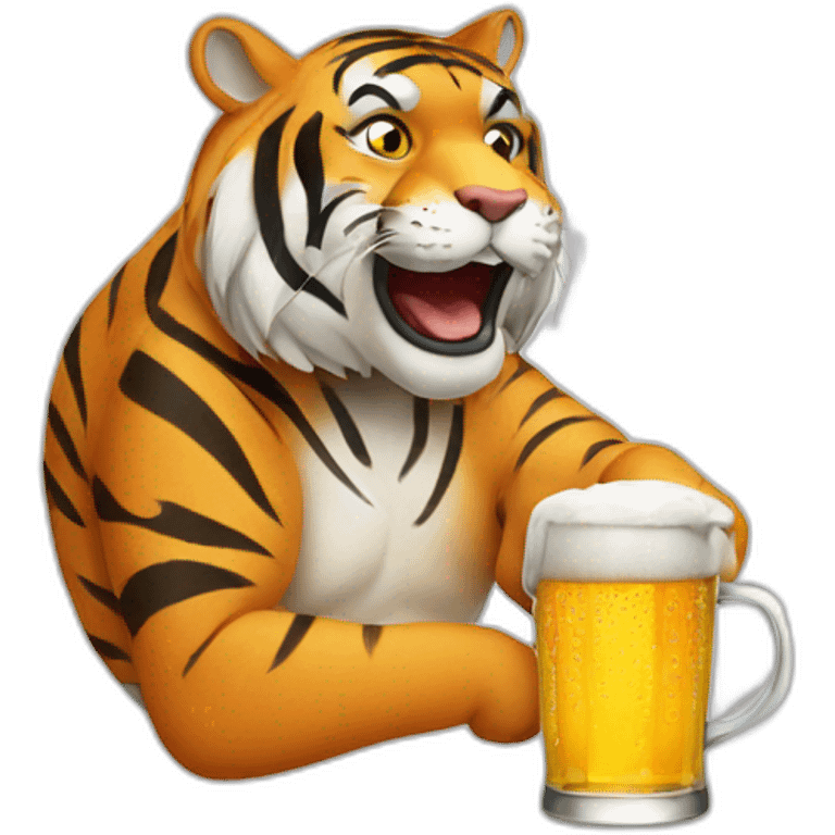 tiger drinking beer emoji