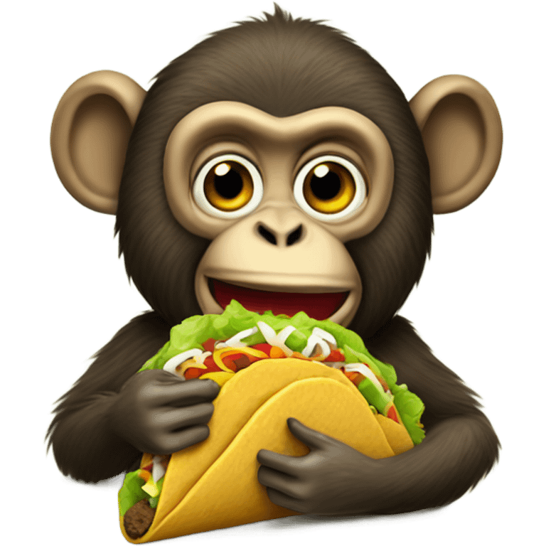 monkey eating a taco emoji