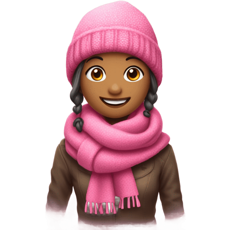 Snow girl pink emoji