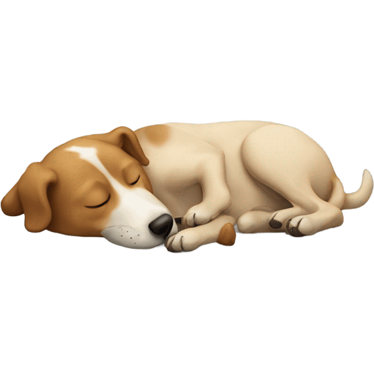 Dog sleeping on man emoji