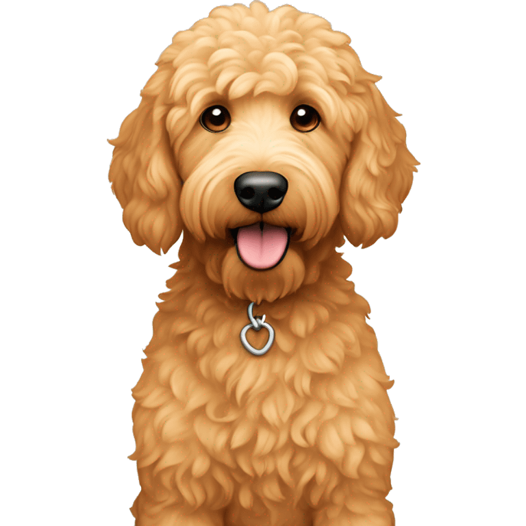 Apricot colored Golden doodle  emoji