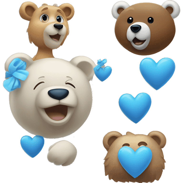 Blue heart and bear emoji