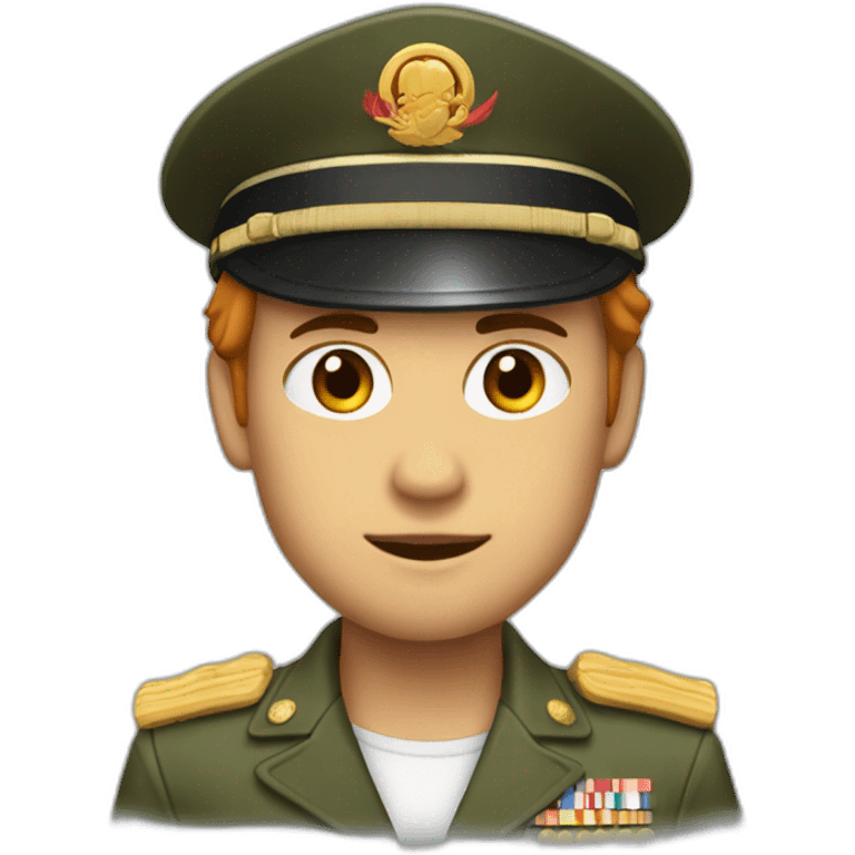 Militaire avec cheveux roux peau noir et chinois emoji