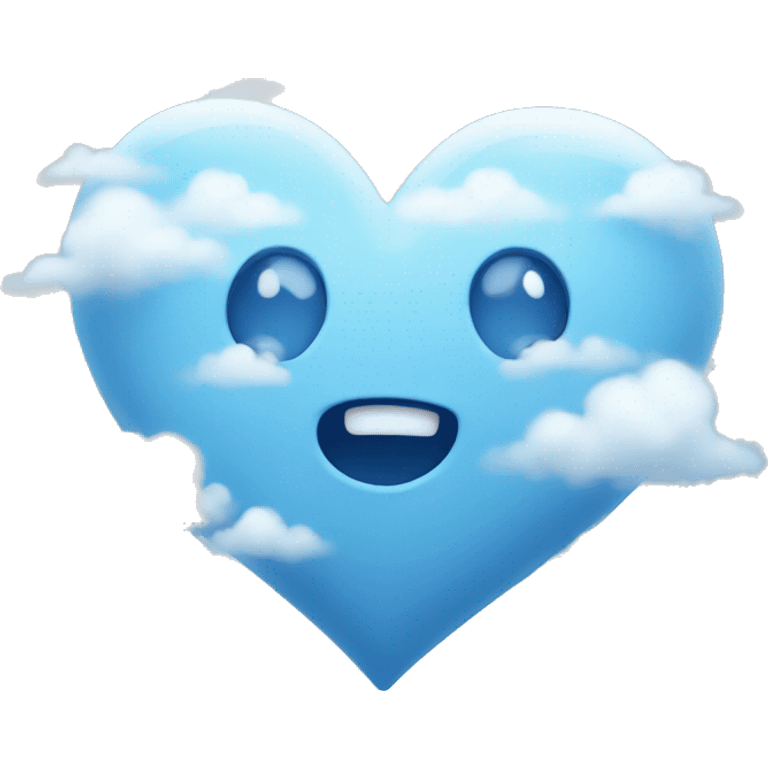 Blue cloudy heart emoji