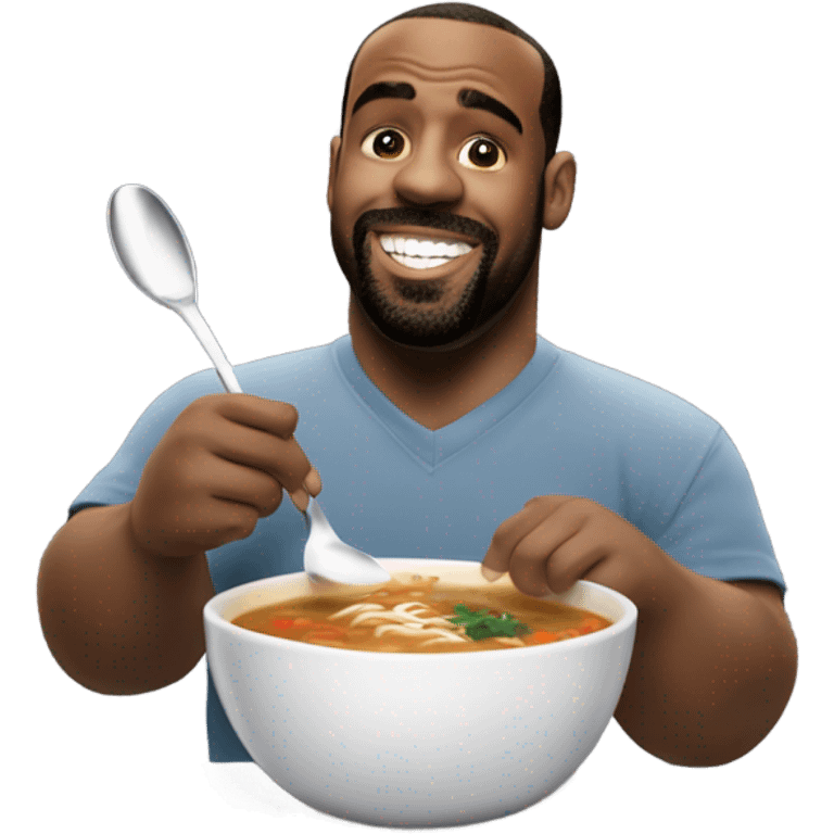 Donavan McNab eating CAMPBELL’s Chunky soup  emoji