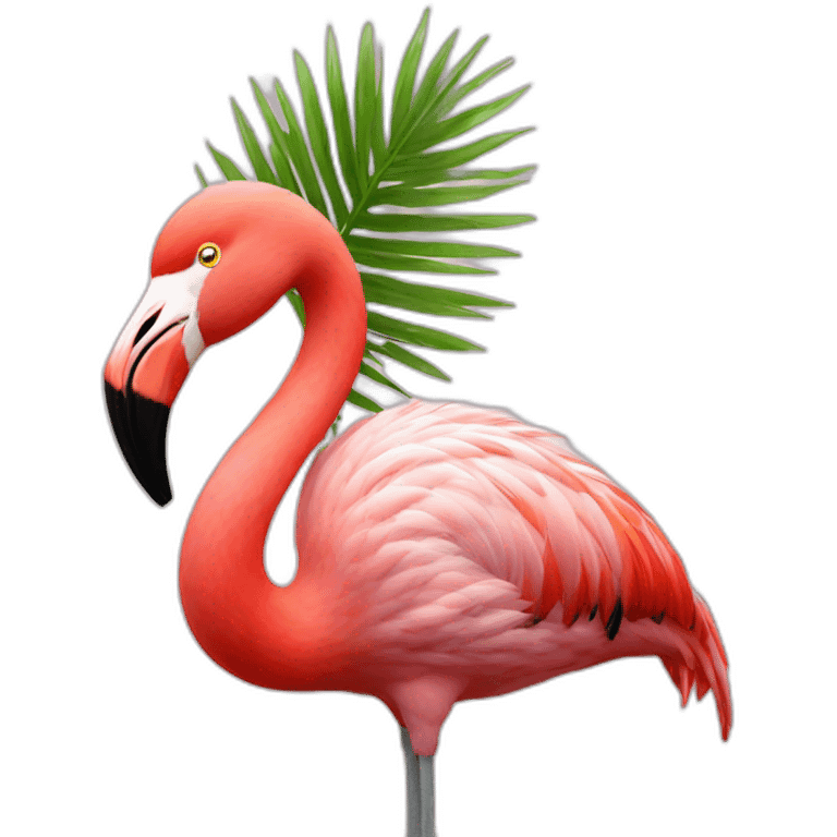 Flamingo with red hair emoji