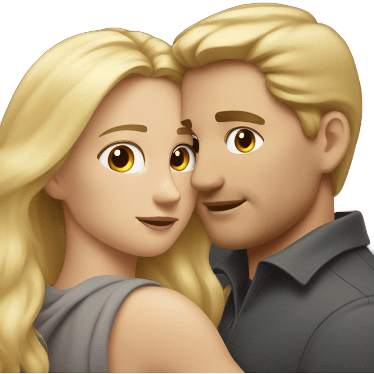 White male loving blonde woman  emoji