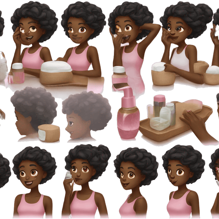 Black girl doing skin care  emoji