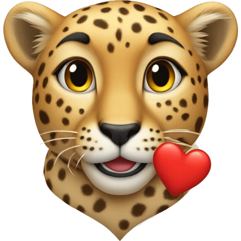 Cheetah giving heart emoji