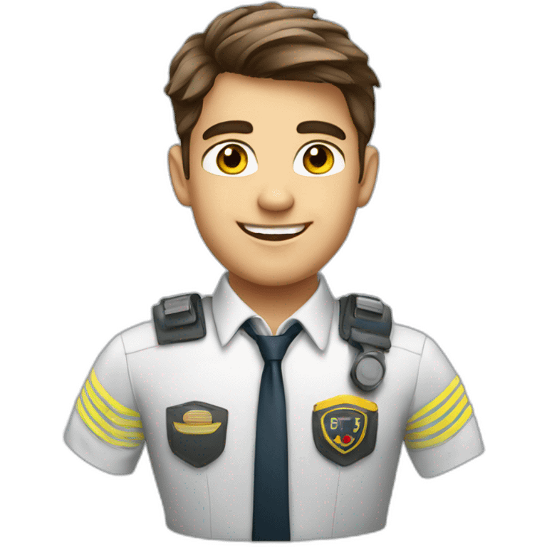 Handsome airplane pilot, Young trainee emoji