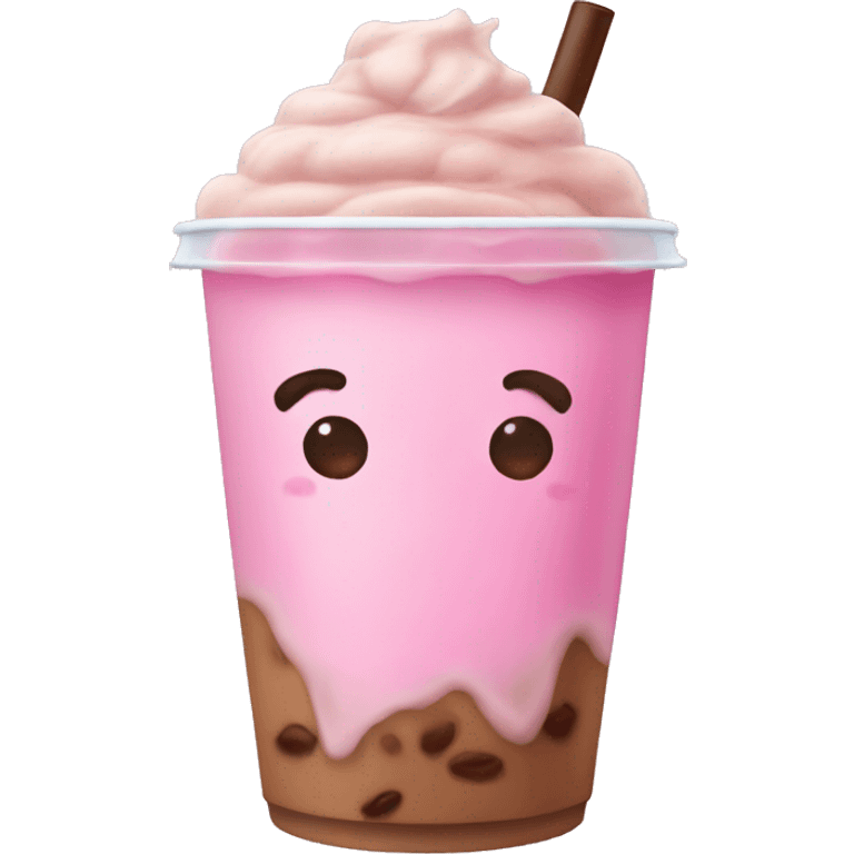 Pink iced coffee  emoji