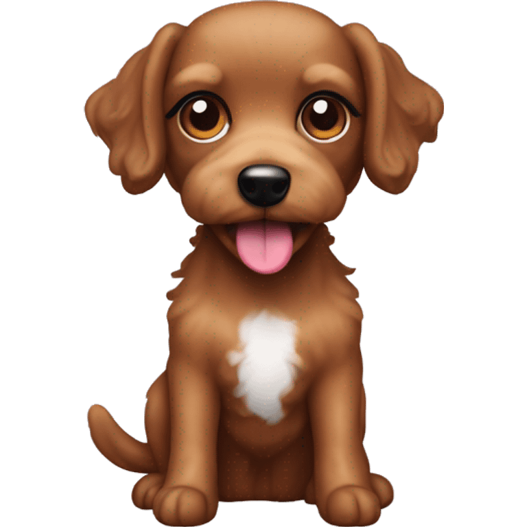 A Jackapoo (half Jack Russel half toy poodle) brown dog emoji