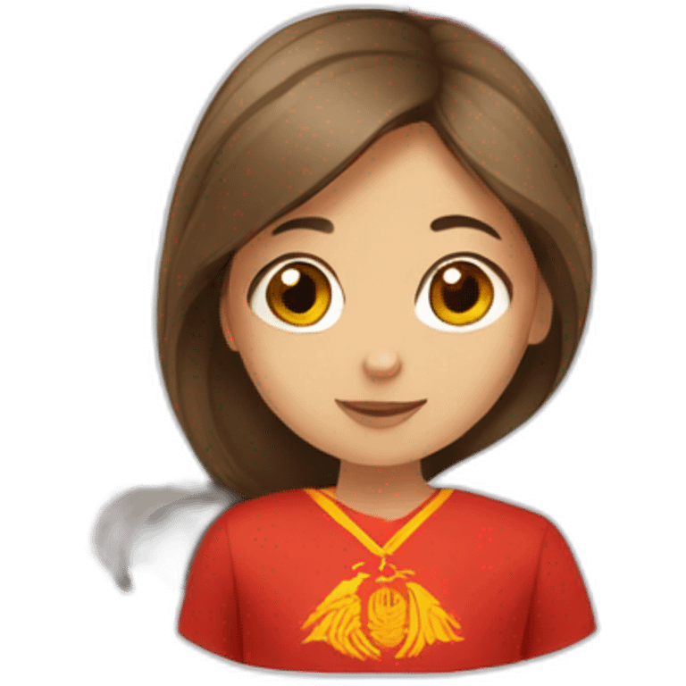 Brown hair girl with Kyrgyzstan flag emoji