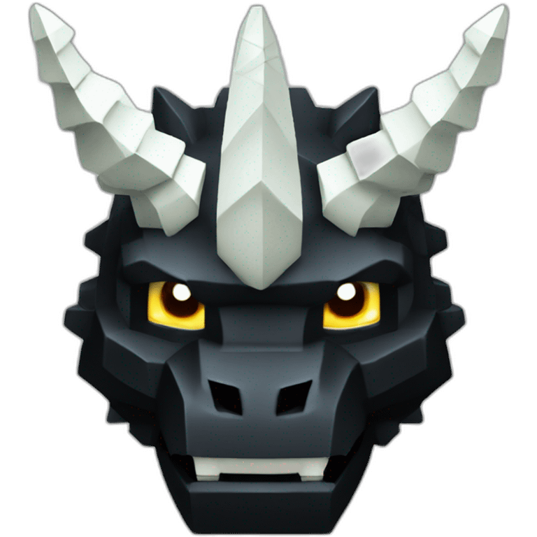 Minecraft Black Godzilla Head With Diamond Unicorn Horn emoji