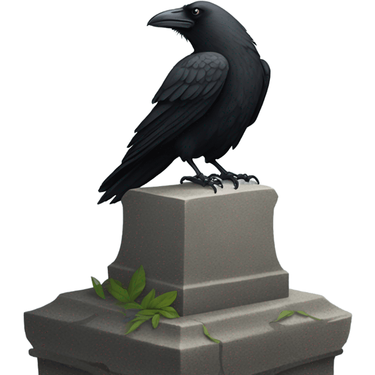 crow sitting on a dark grave emoji